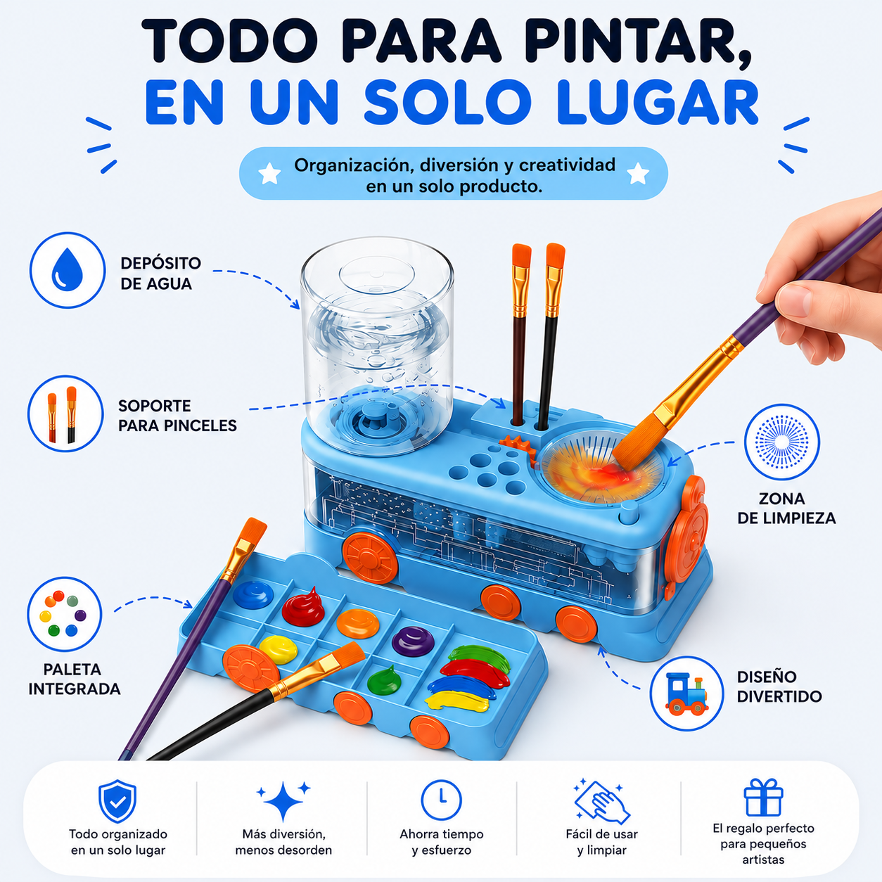 Vaso para limpiar pinceles